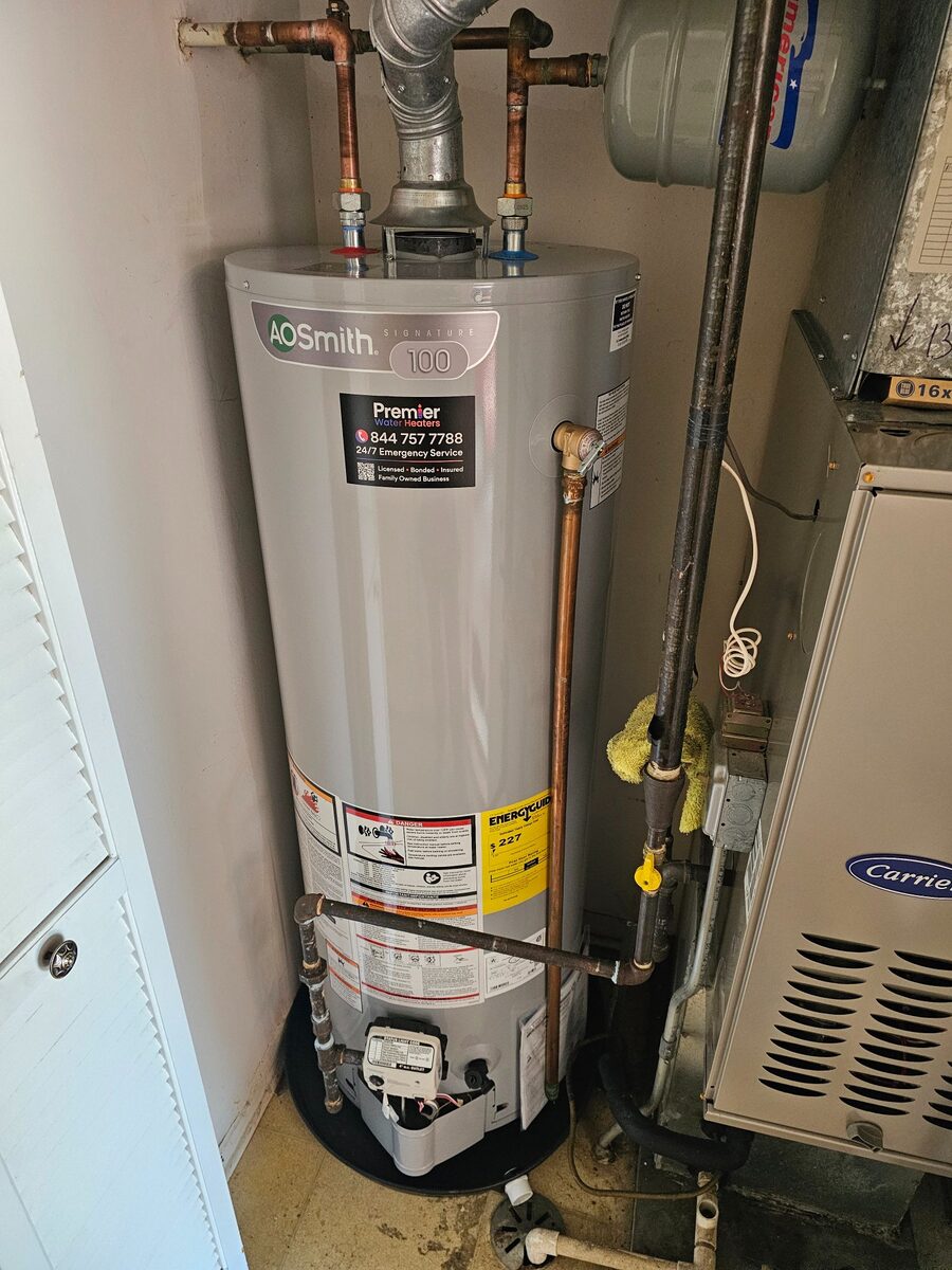 AO Smith 40 gallon water heater installed same day Carpentersville IL Premier Water Heaters